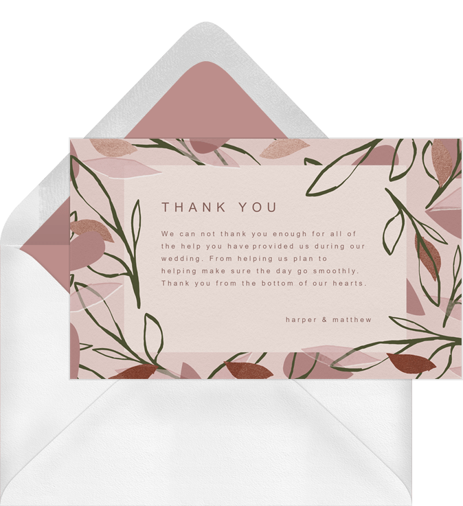 Layered Leaves Thank You Notes | Greenvelope.com