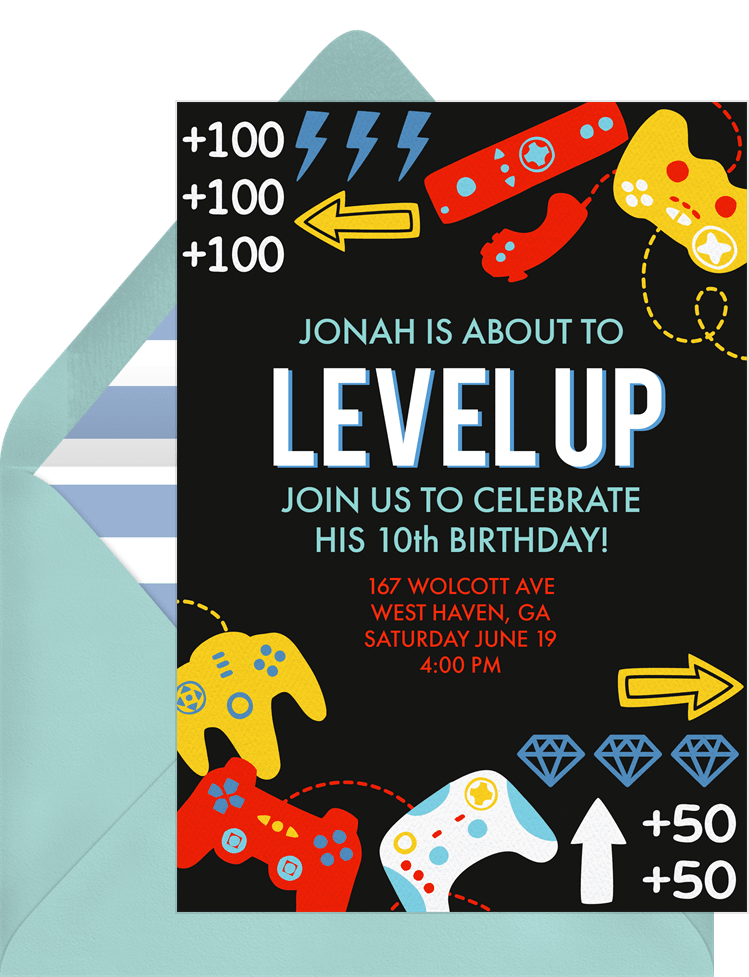 Level Up Invitations | Greenvelope.com