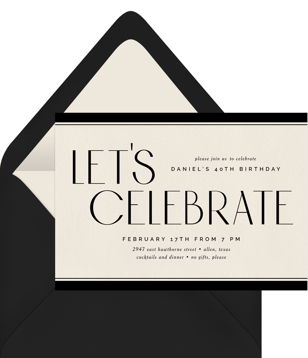 Luxe Celebration Invitations in Creme | Greenvelope.com