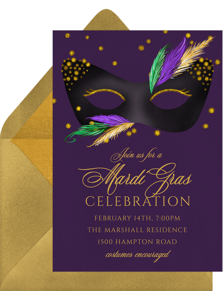 Mardi Gras Masquerade Ball Mask Birthday Bachelor high school prom engagement 