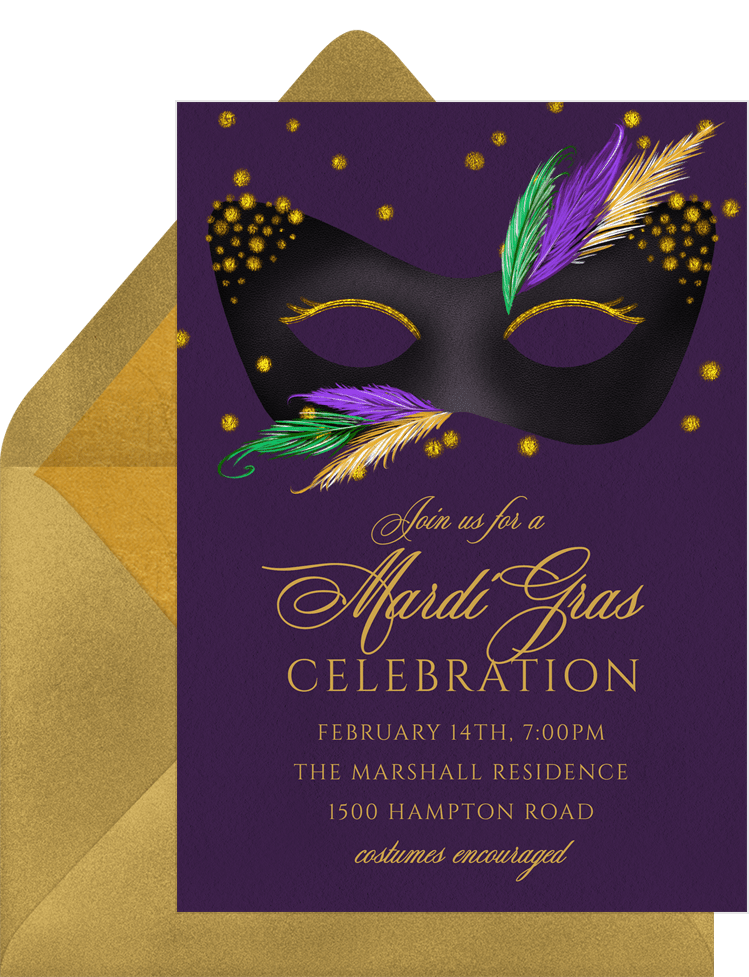 mardi gras invite wording