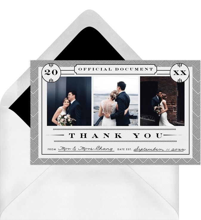 Marriage License Thank You Notes
