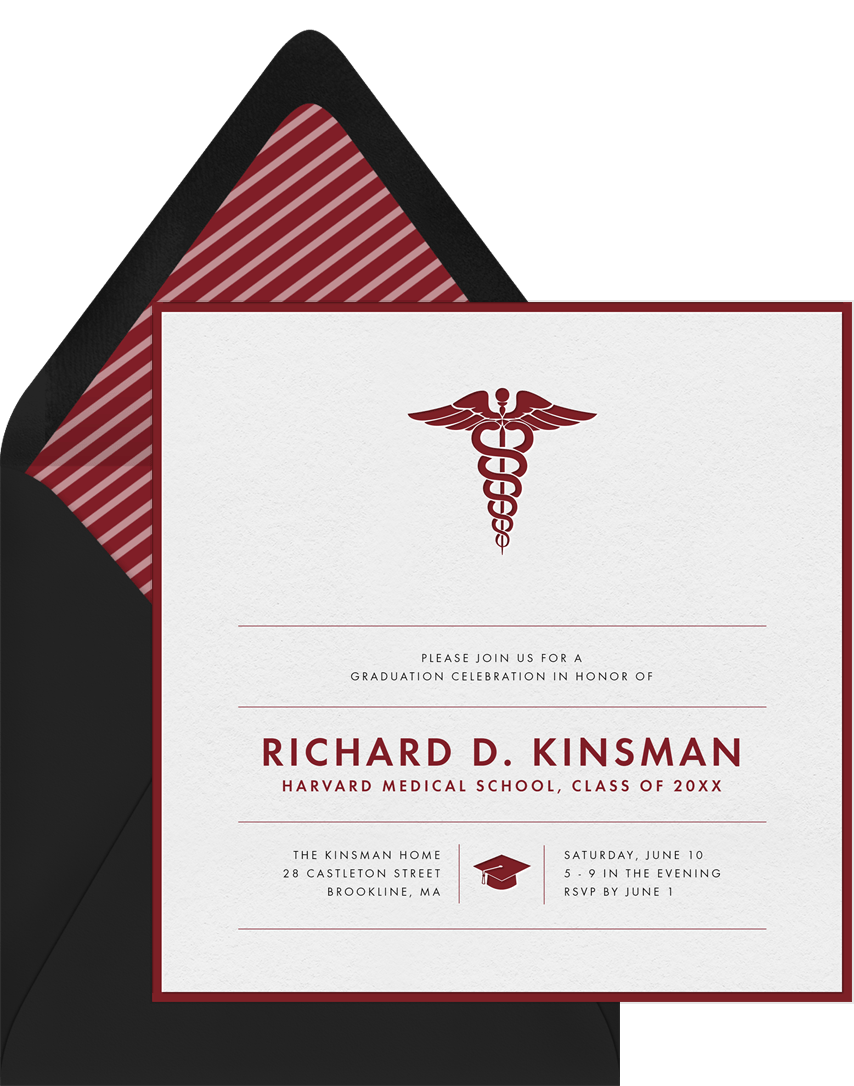 Medical Grad Invitations In Red Greenvelope Com