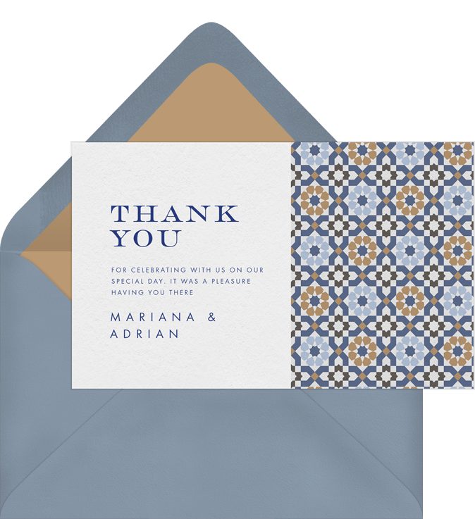 Mediterranean Tiles Thank You Notes | Greenvelope.com