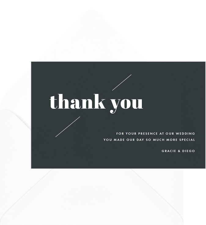 Minimal Diagonal Thank You Notes | Greenvelope.com