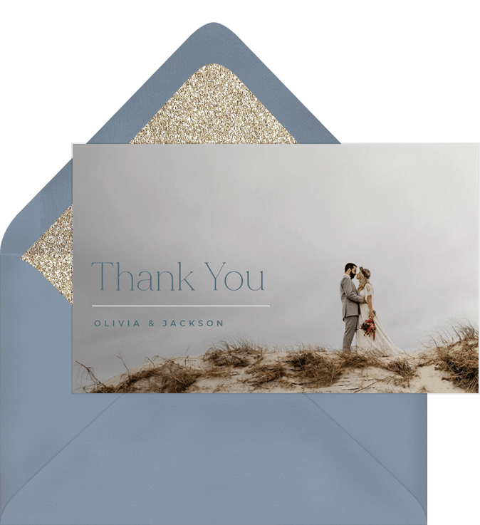 Minimalistic Type Thank You Notes in Green