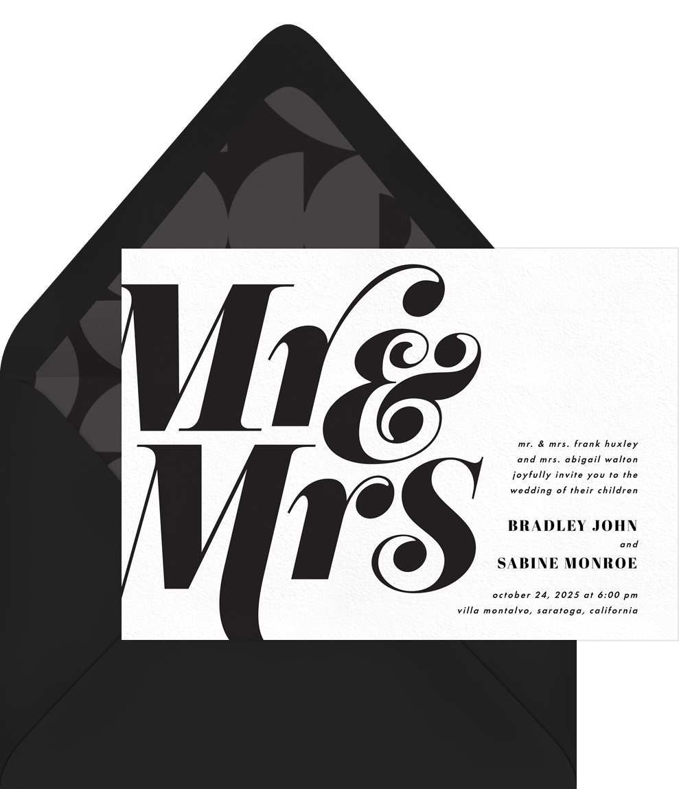 Mister And Missus Invitations