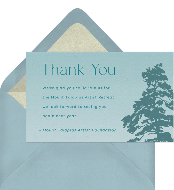 Misty Trees Thank You Notes in Green