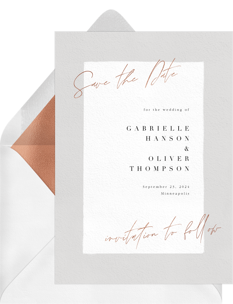 Modern Slanted Script Save The Dates Greenvelope Com