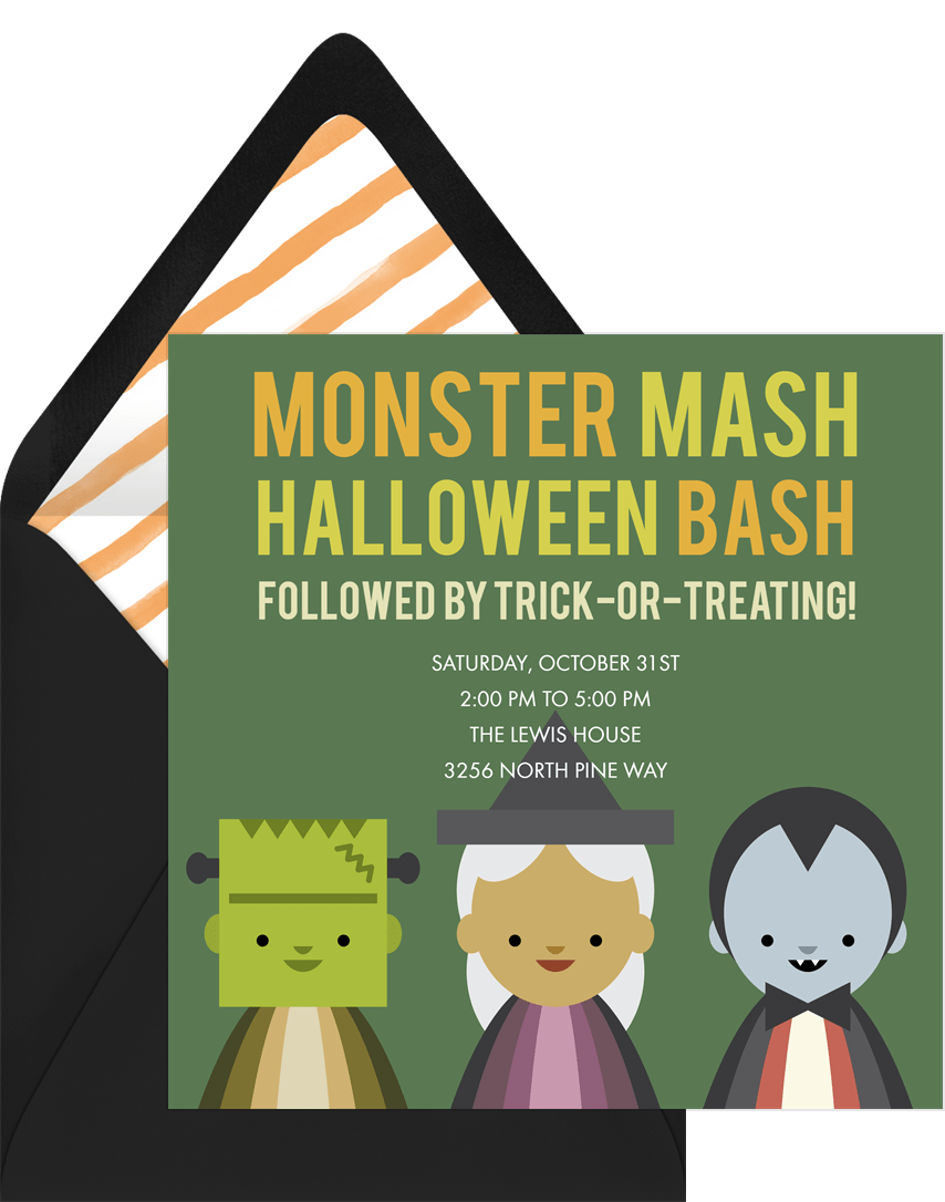 Monster Mash Invitations Greenvelope Com