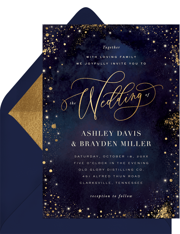 Moody Celestial Invitations in Blue | Greenvelope.com