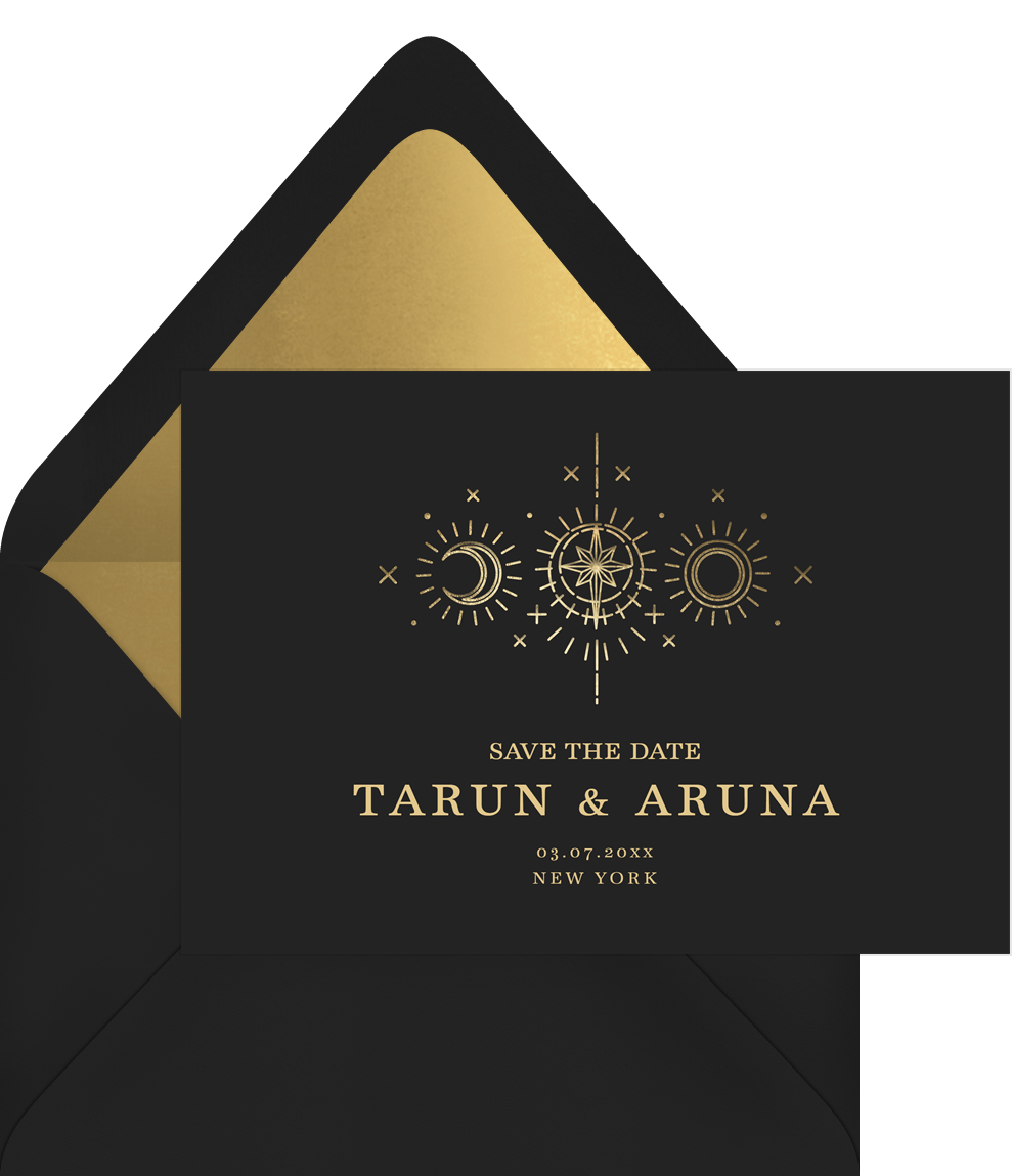 Nakshatra Save The Dates in Black 