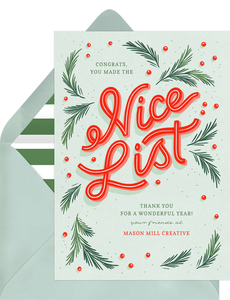 Nice List Cards