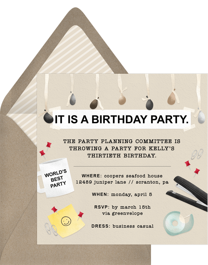 Office Birthday Invitations