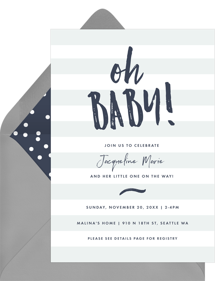 Oh Baby! Invitations in Pink