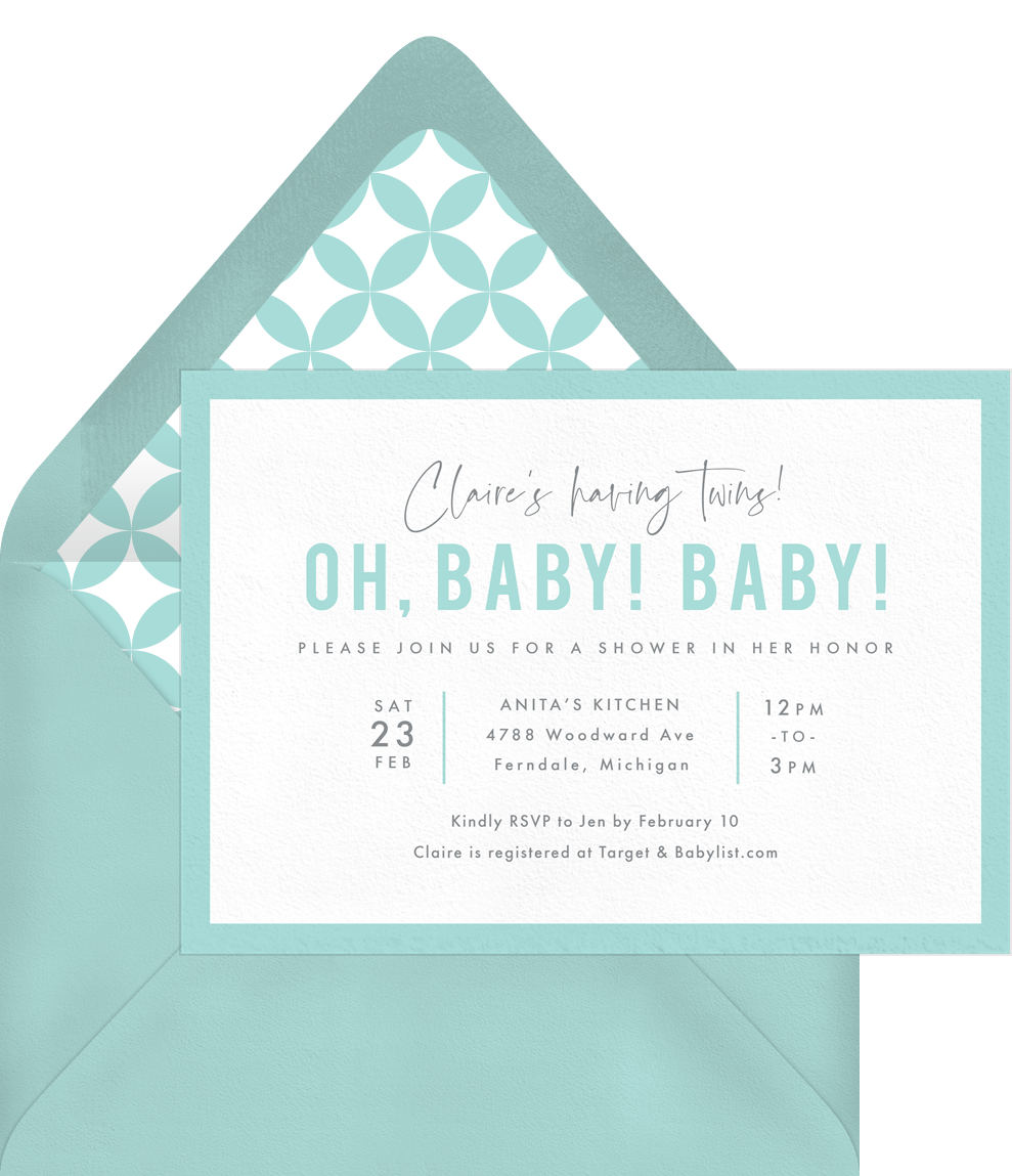 Oh Baby Baby Invitations