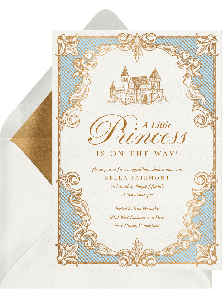 once upon a time baby shower invitations