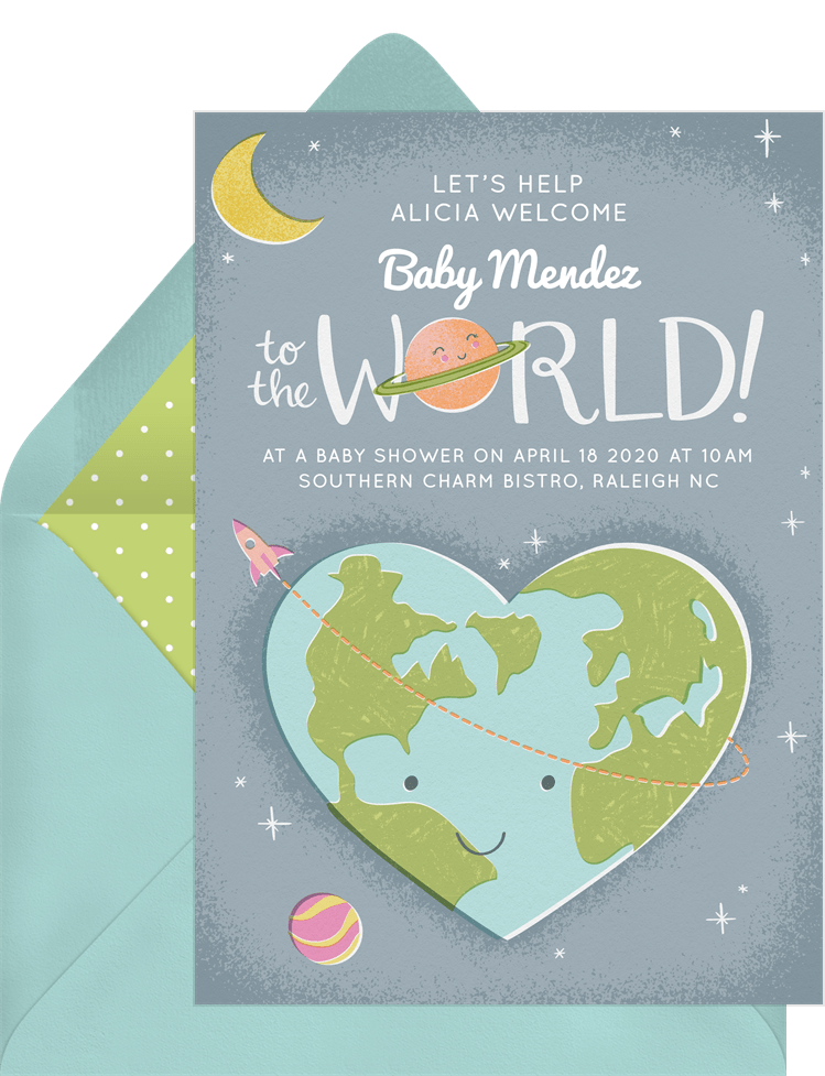 space baby shower invitations