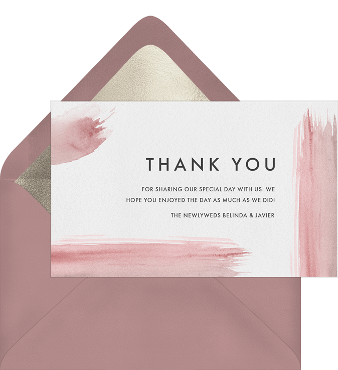 Paint Stroke Accents Thank You Notes in Purple | Greenvelope.com