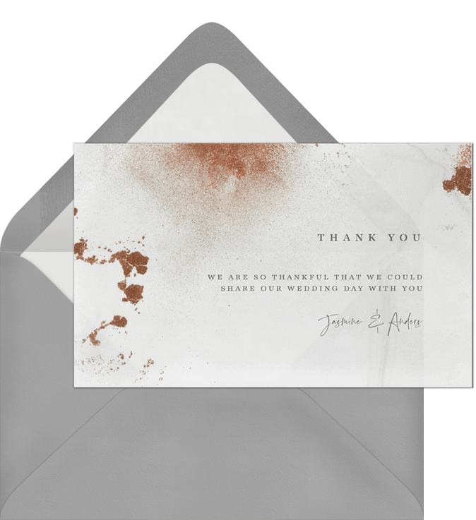 Painted Vellum Thank You Notes in Creme