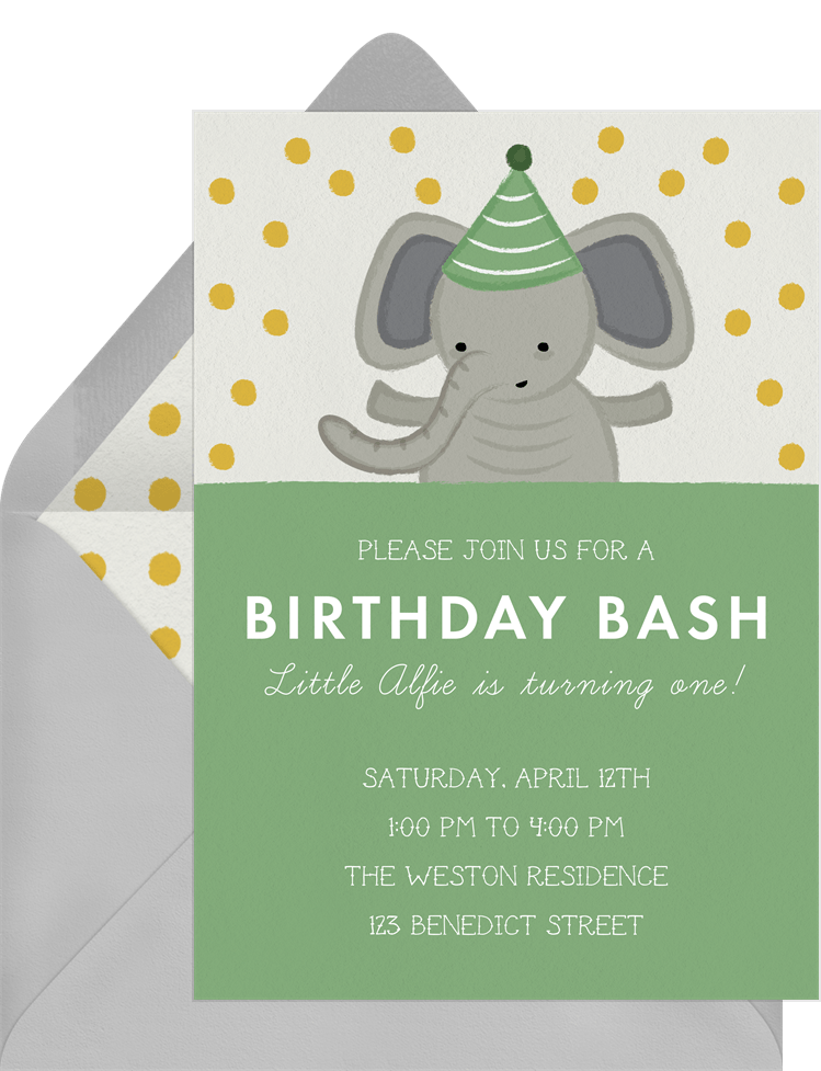 Party Elephant Invitations