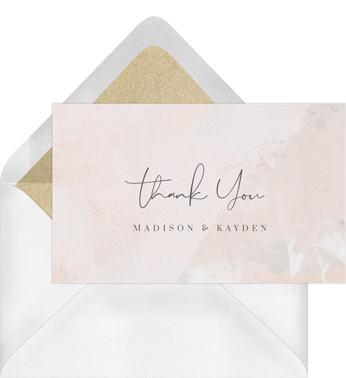 Pastel Abstract Thank You Notes in Green | Greenvelope.com