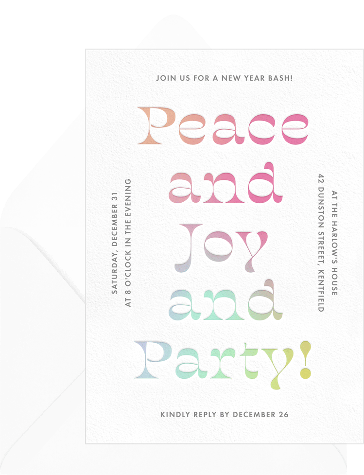 Peace Joy Party Invitations