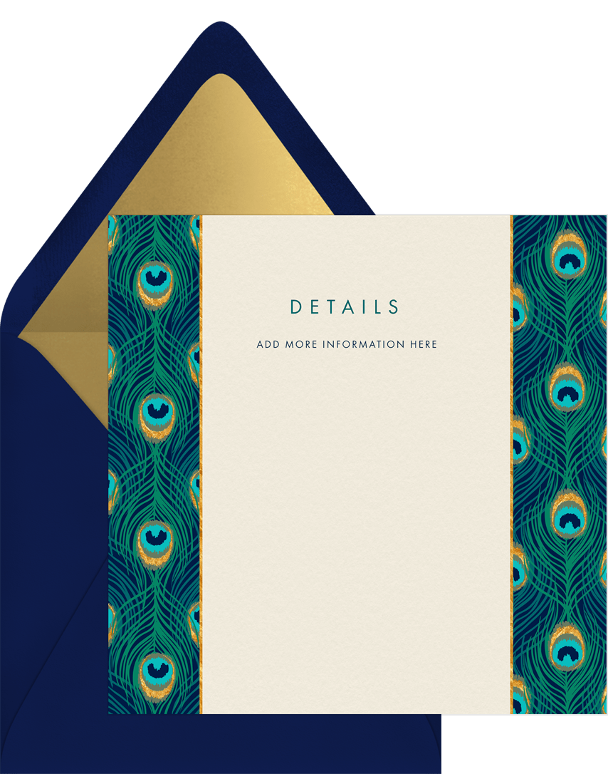 Peacock Frame Invitations 