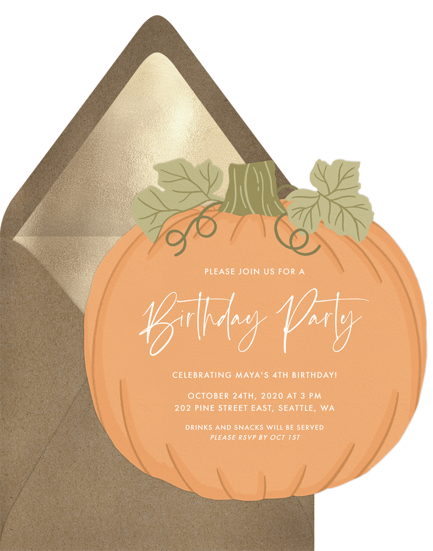 Paper Housewarming Baby Shower Wedding square invitations Pumpkin Fall Invitations Paper & Party