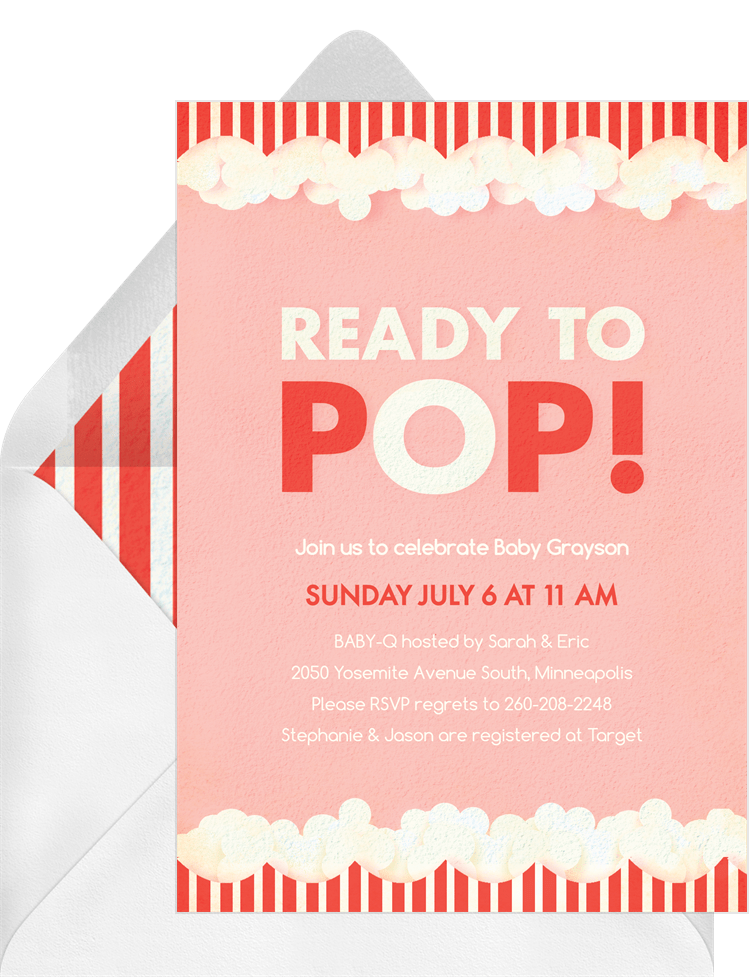 Ready To Pop Invitations In Pink Greenvelope
