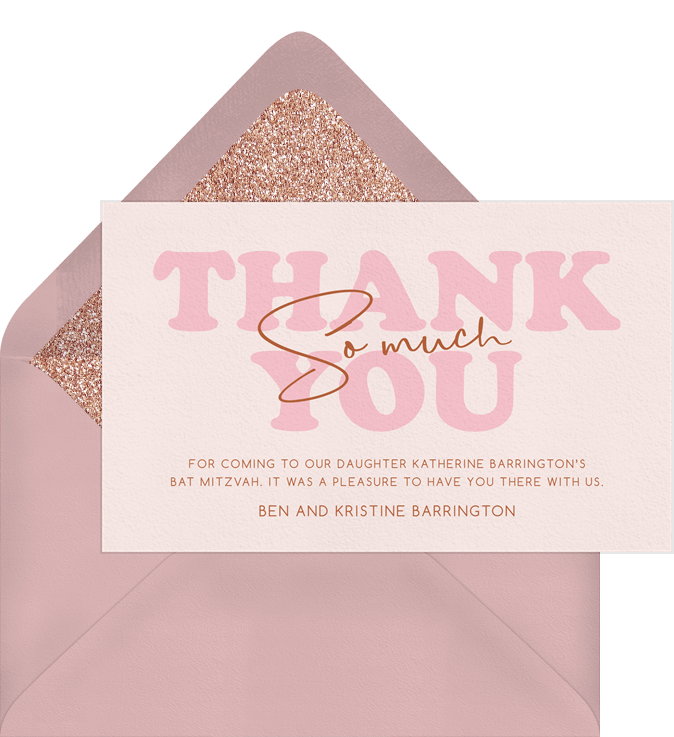 Retro Type Thank You Notes in Purple