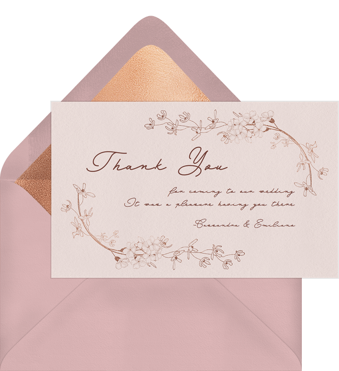 Romantic Floral Frame Thank You Notes | Greenvelope.com