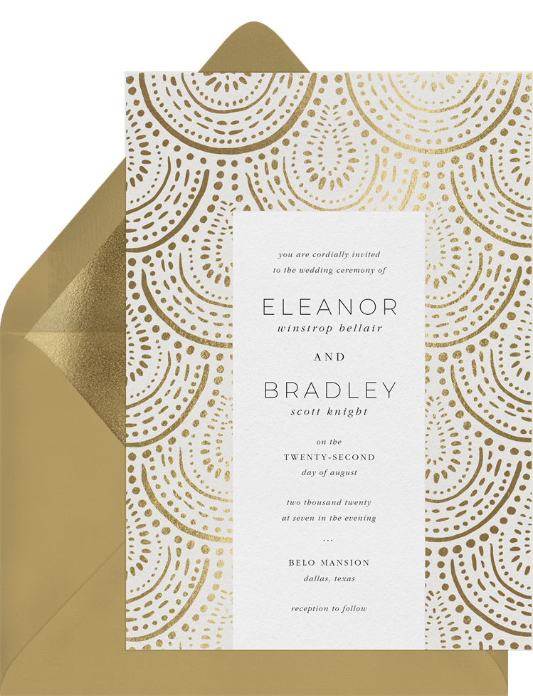 Royal Scallop Invitations in Gold