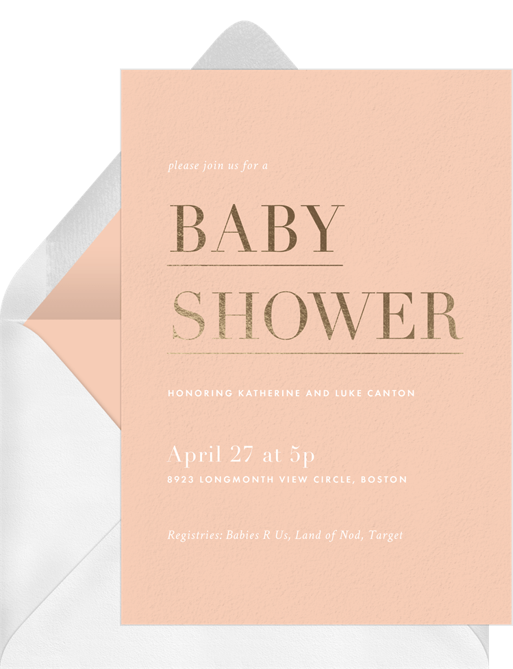 Simply Modern Baby Invitations