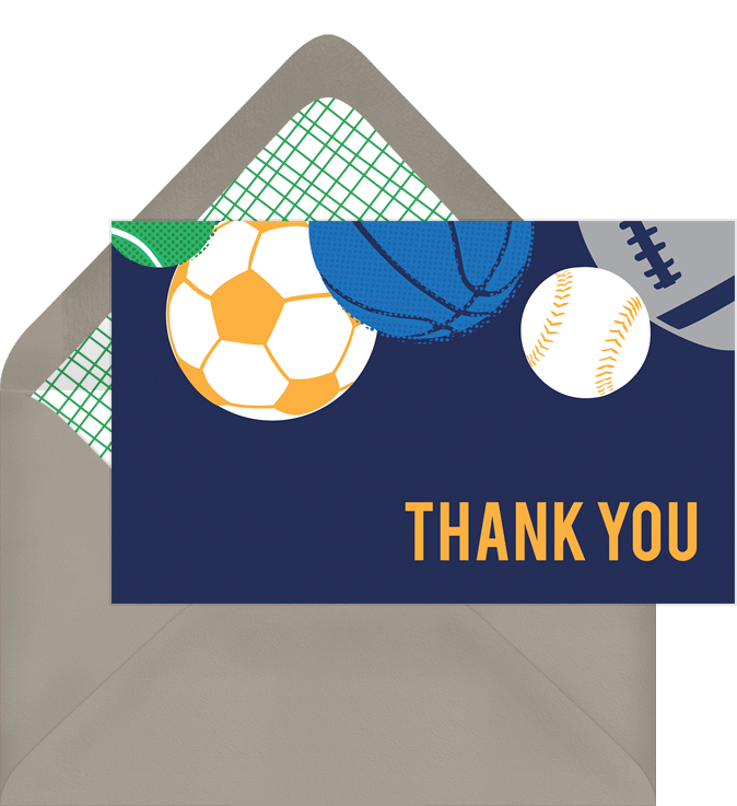 Sports Fan Thank You Notes