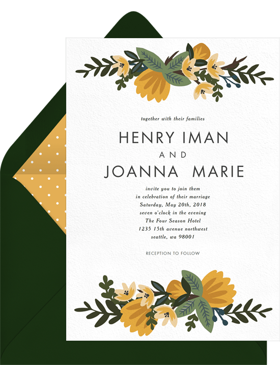 Spring Wedding Invitations In Yellow Greenvelope Com