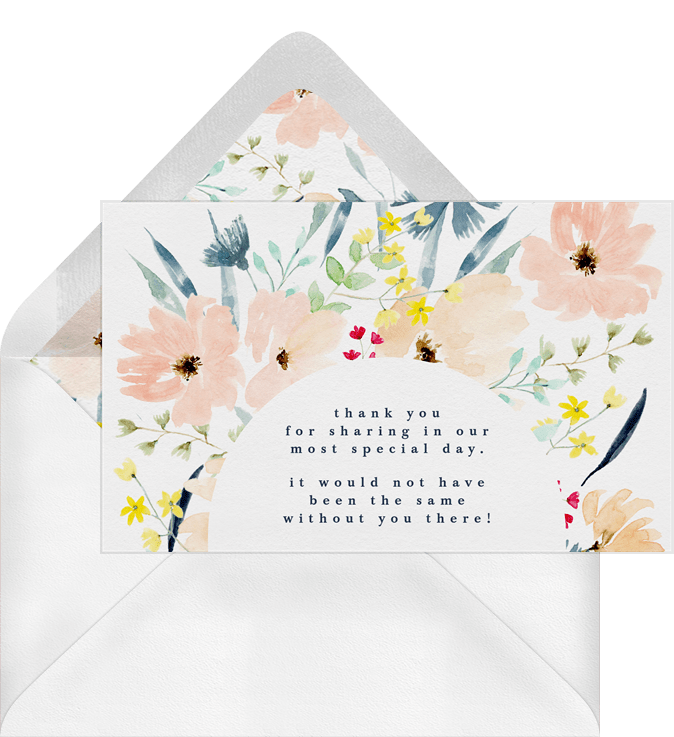 Spring Wildflowers Thank You Notes in Blue | Greenvelope.com