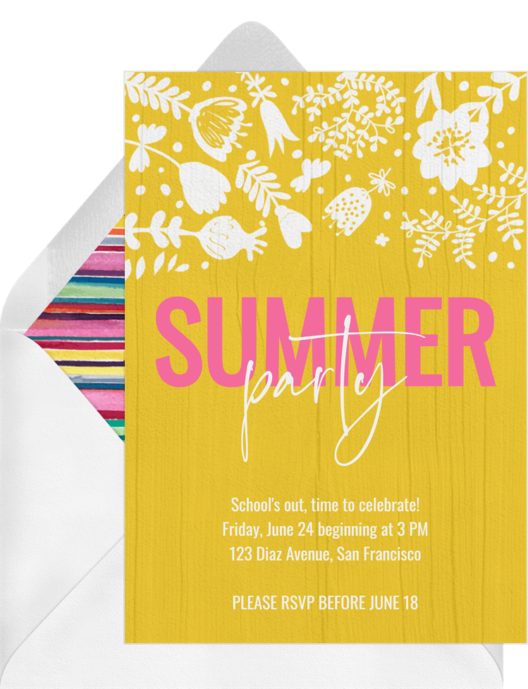 Summer Party Invitations in Pink | Greenvelope.com