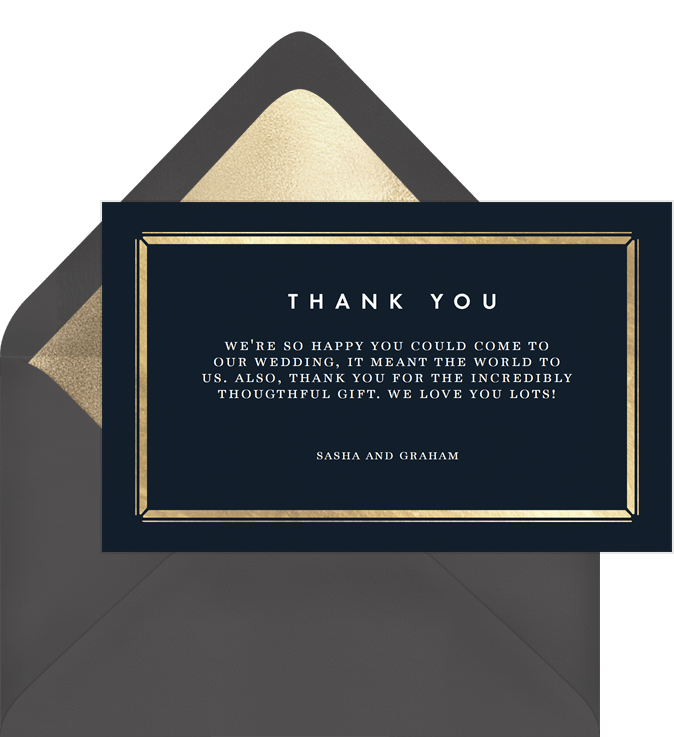 Tailored Frame Thank You Notes | Greenvelope.com