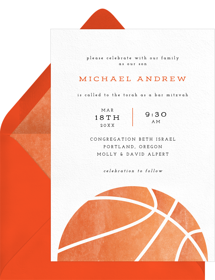 Textured Basketball Invitations