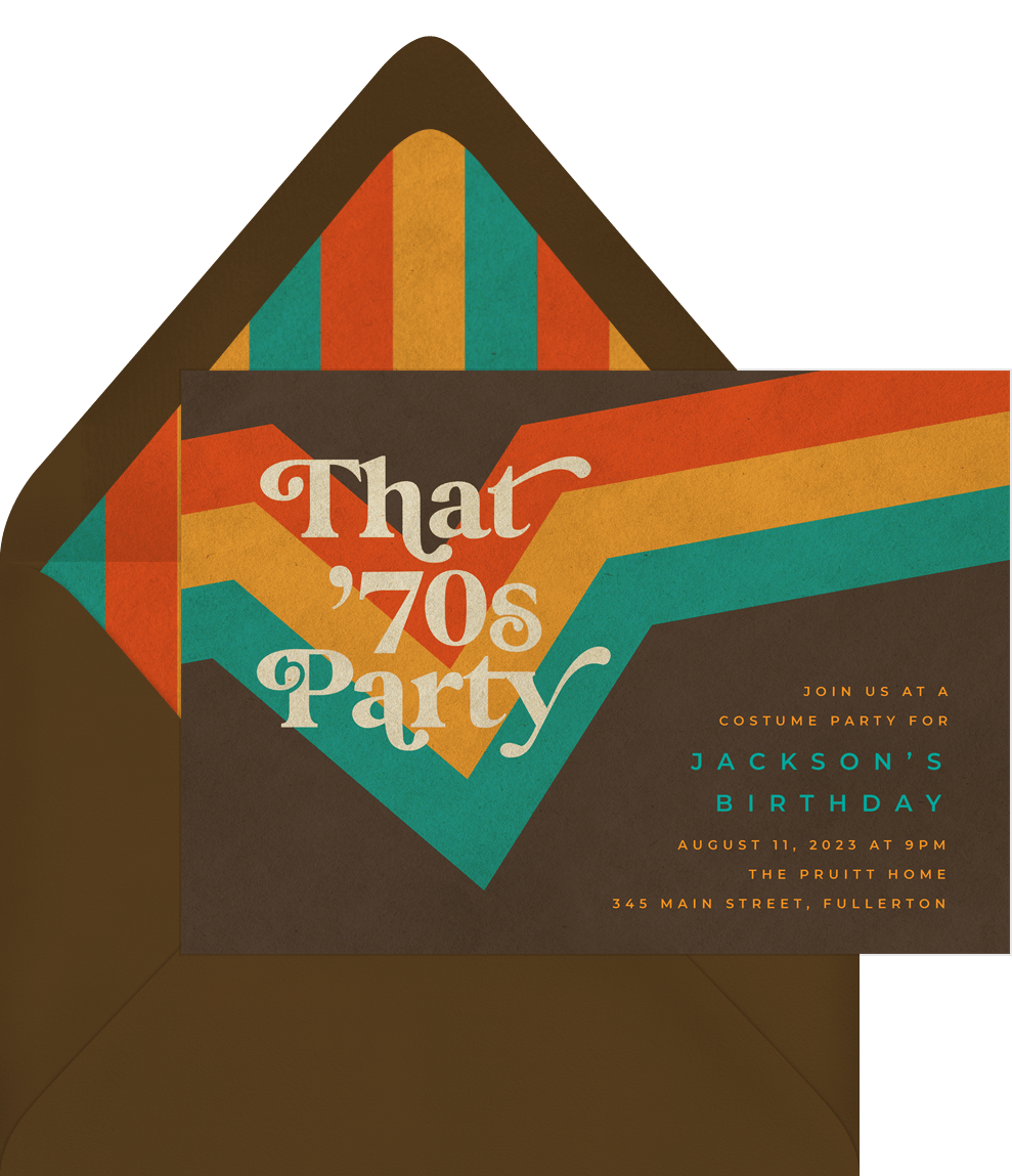 That 70S Party Invitations Greenvelope com