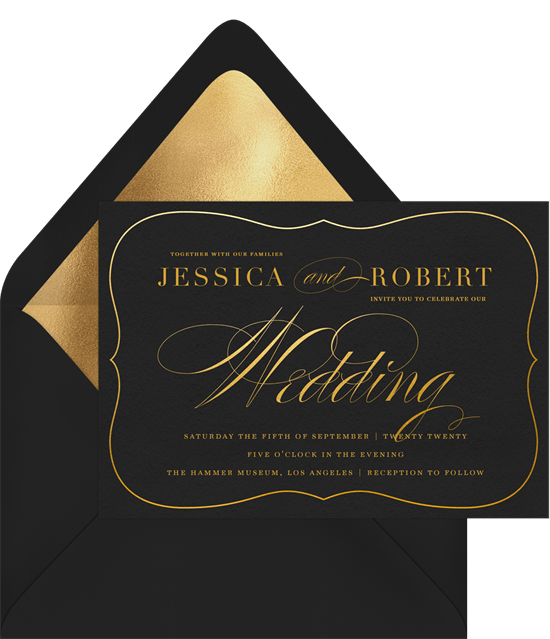 Traditional Calligraphy Invitations In Black Greenvelope Com