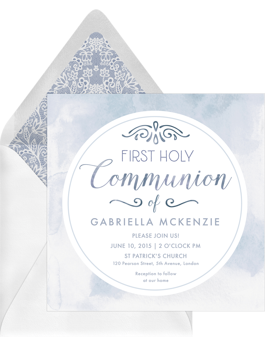 Watercolor Communion Invitations in Green