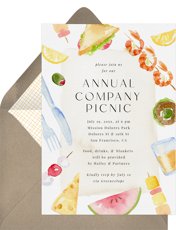 Watercolor Picnic Cards