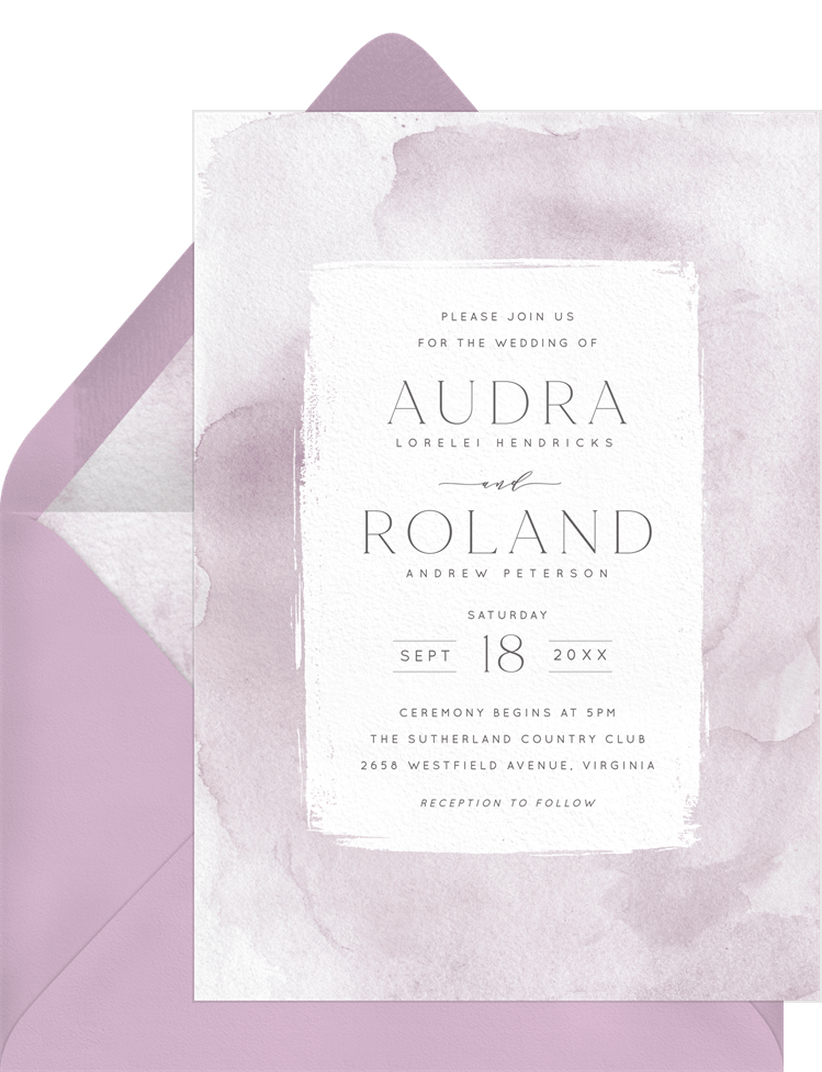 Watercolor Wash Invitations in Pink | Greenvelope.com