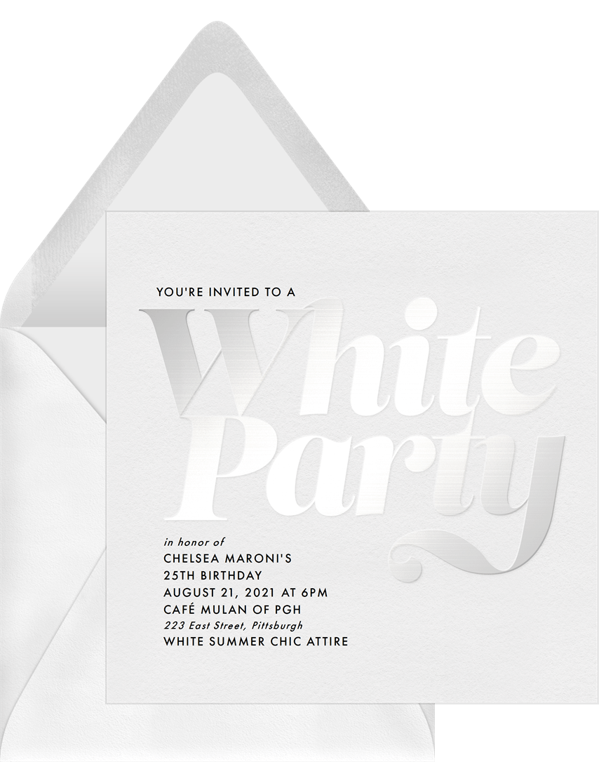 White Summer Chic Invitations | Greenvelope.com