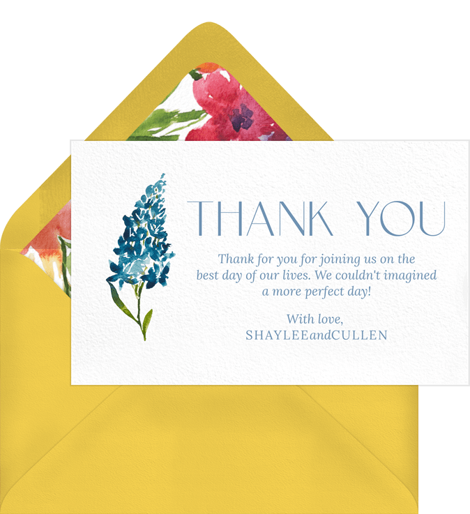 Wild Wildflowers Thank You Notes in Yellow | Greenvelope.com