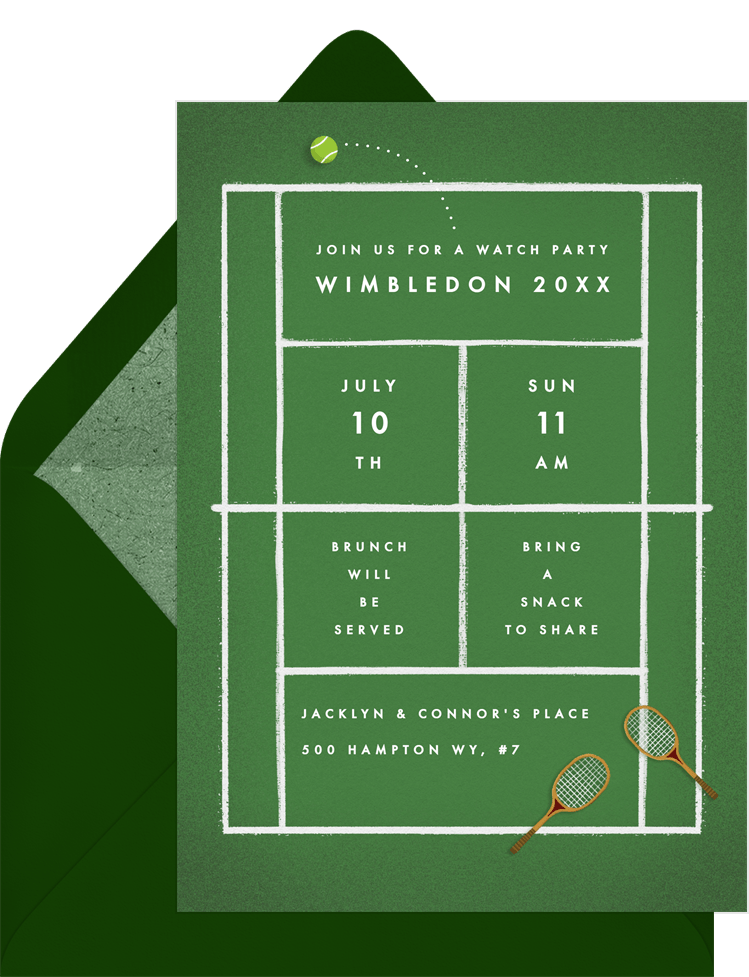 Wimbledon Invitations in Green